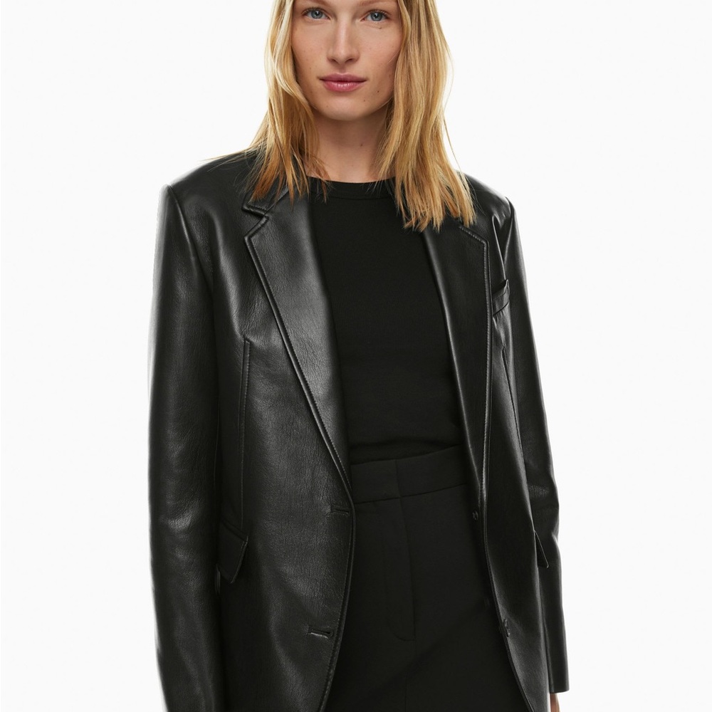 Aritzia Babaton Black Faux Leather Blazer Jacket - NEW (never worn)